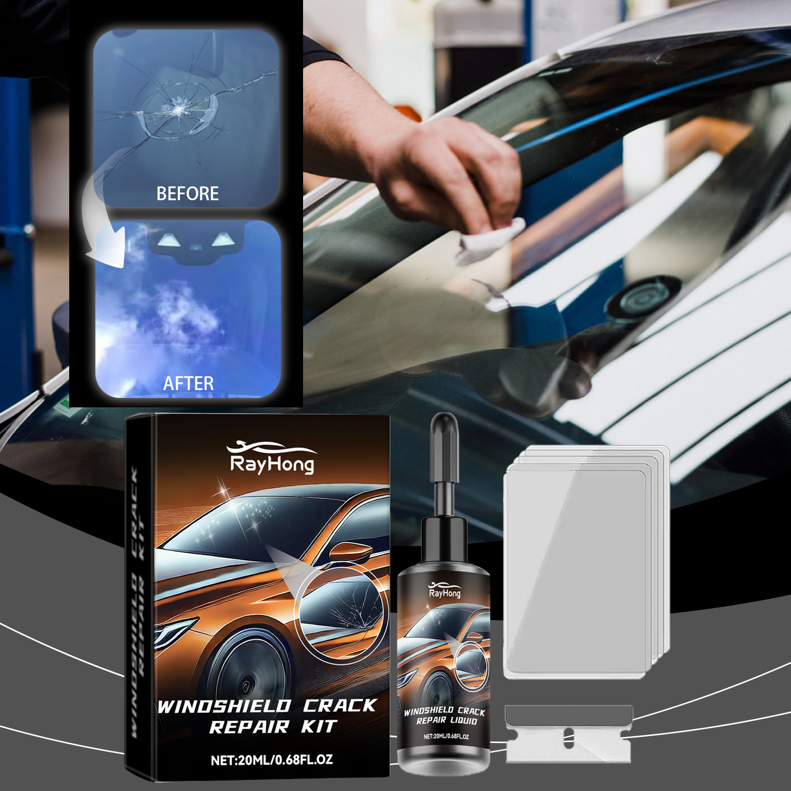 Car Windshield Crack Repair Re - Liquid Uv Glue Kit recensione e prezzo