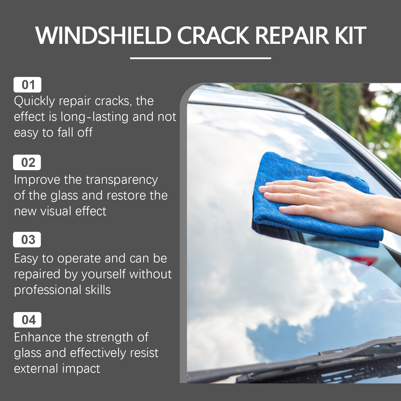 Car Windshield Crack Repair Re - Liquid Uv Glue Kit recensione e prezzo