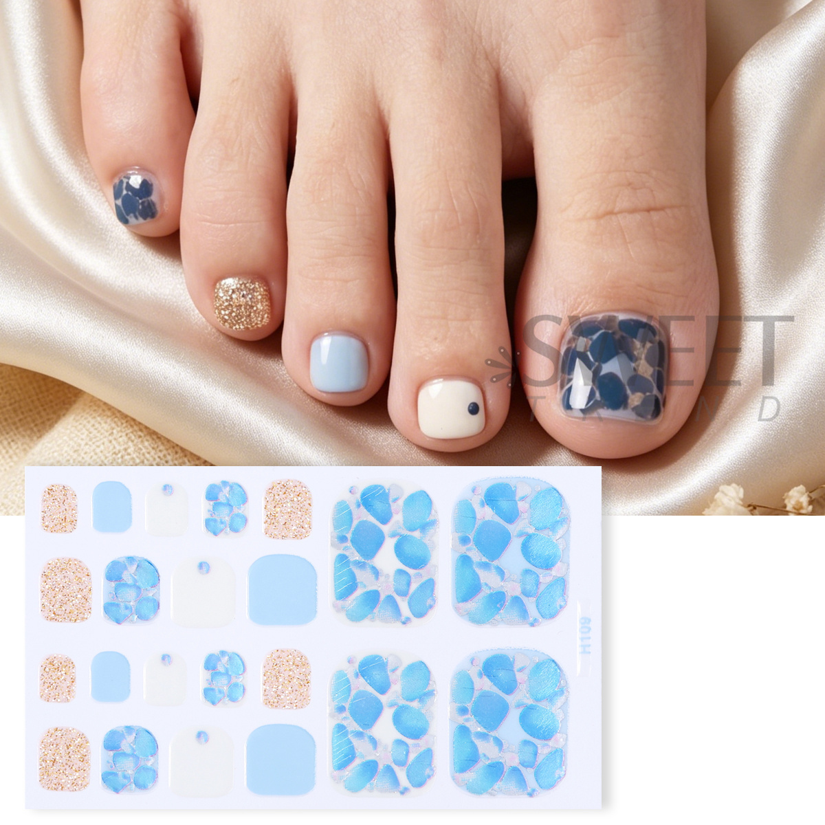 5pcs Elegant Rhinestone Design - Full Cover Adhesive recensione e prezzo