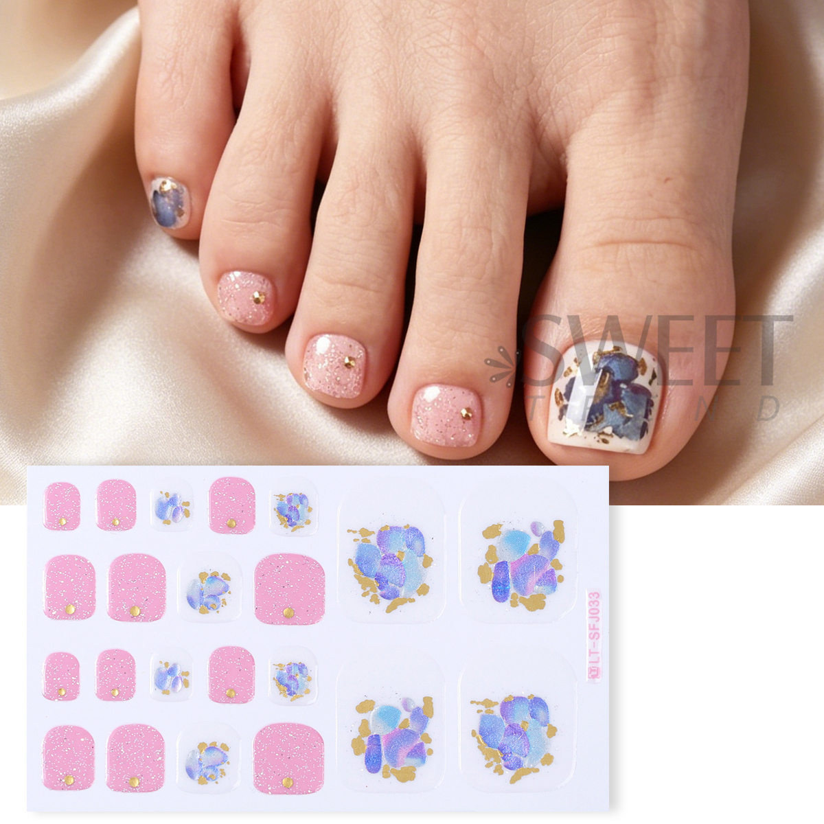 5pcs Elegant Rhinestone Design - Full Cover Adhesive recensione e prezzo