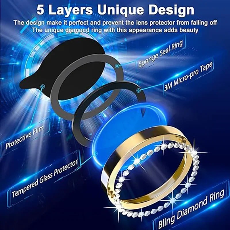 Glitter Camera Lens Protector  - Tempered Glass Screen 9H recensione e prezzo
