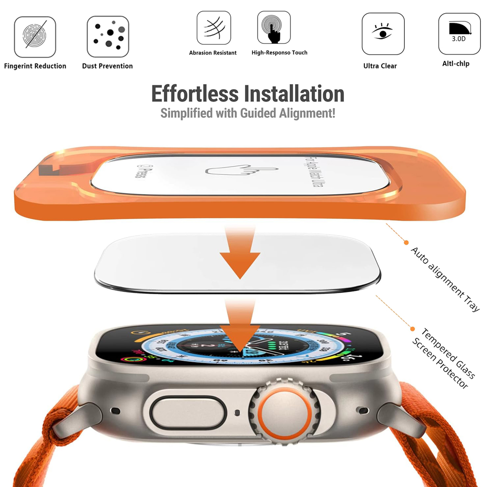 Tempered Glass For Apple Watch - Screen Alignment Tool recensione e prezzo