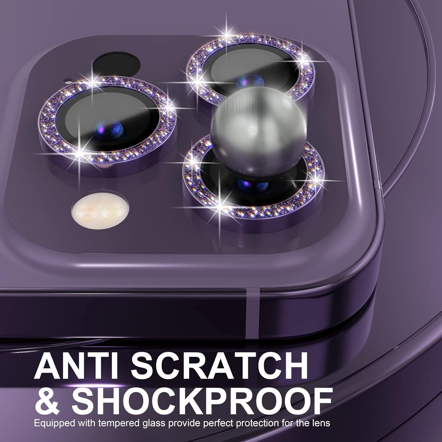 1Set Bling Glitter Purple Came - Tempered Glass Screen 9H recensione e prezzo